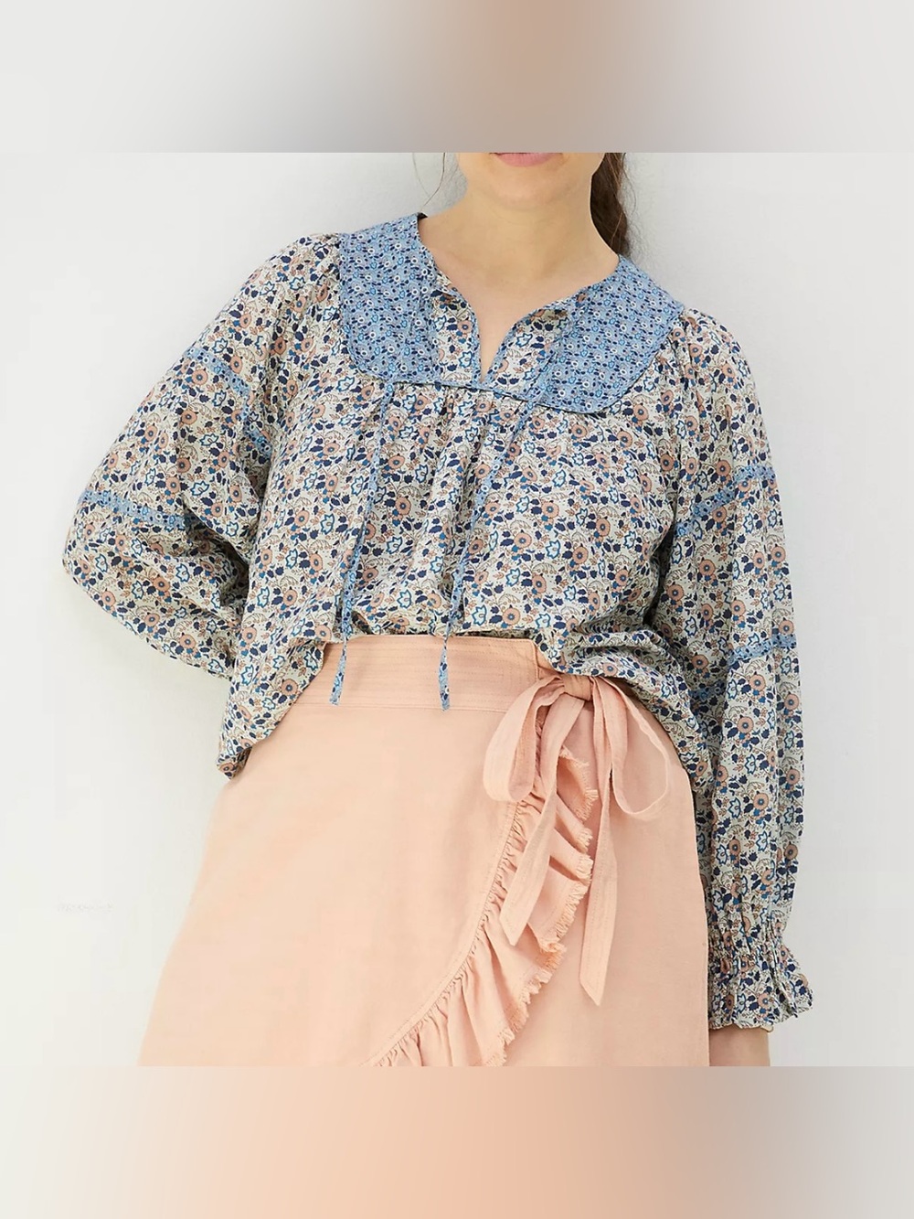 Anthropologie Othilia Laura Peasant Floral Cottagecore Blouse 1X